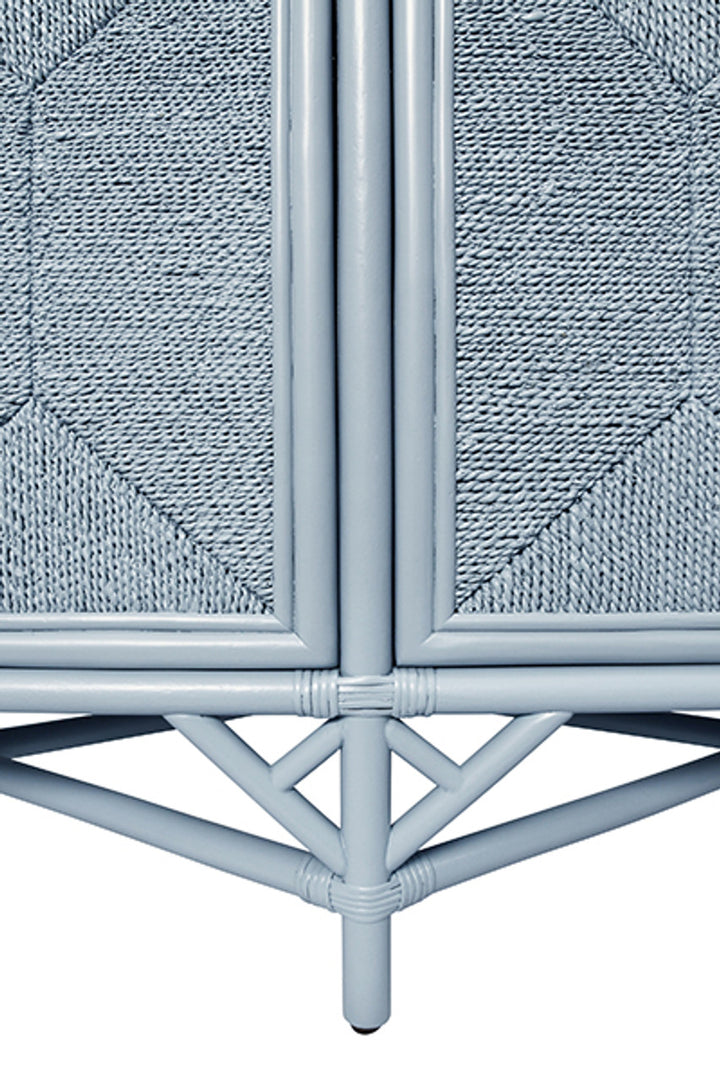 Eleanor Cabinet - Light Blue Rattan