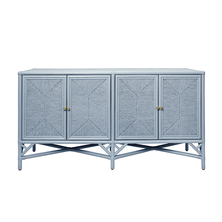 Eleanor Cabinet - Light Blue Rattan