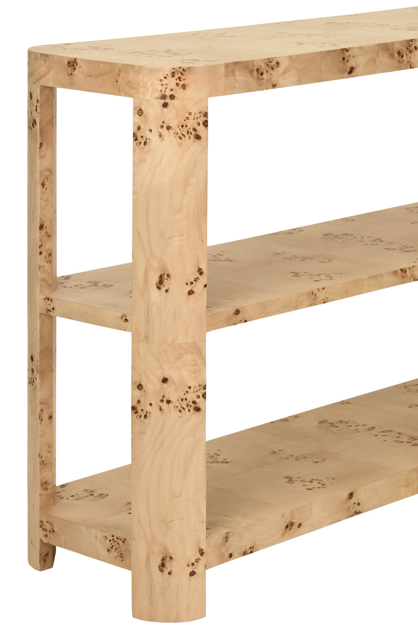 Emery Console Burl Wood