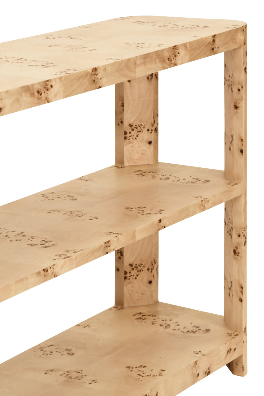 Emery Console Burl Wood