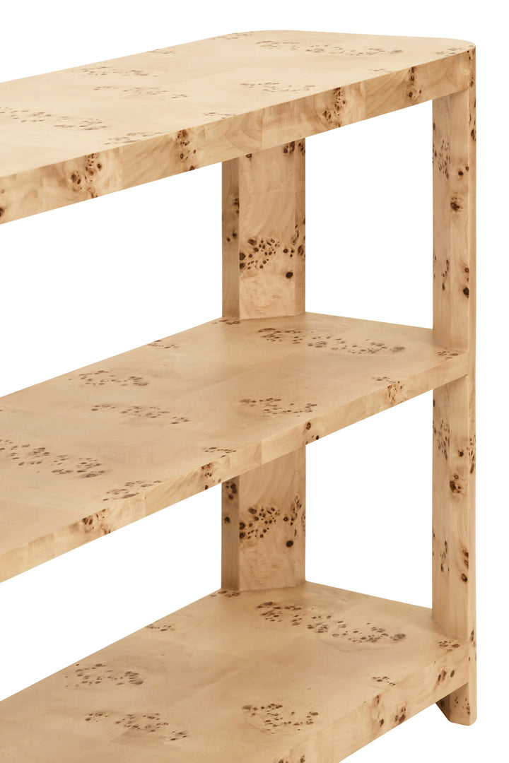Emery Console Burl Wood