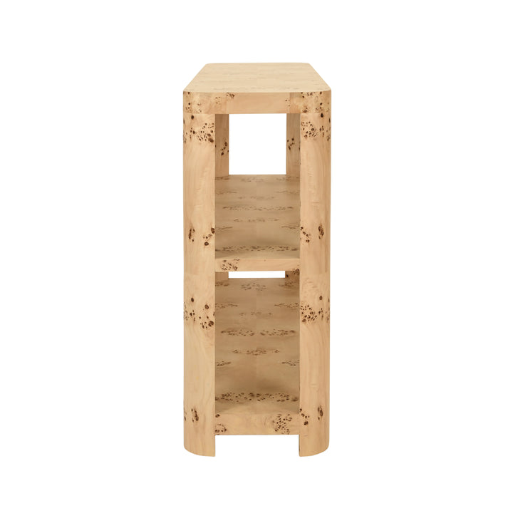 Emery Console Burl Wood