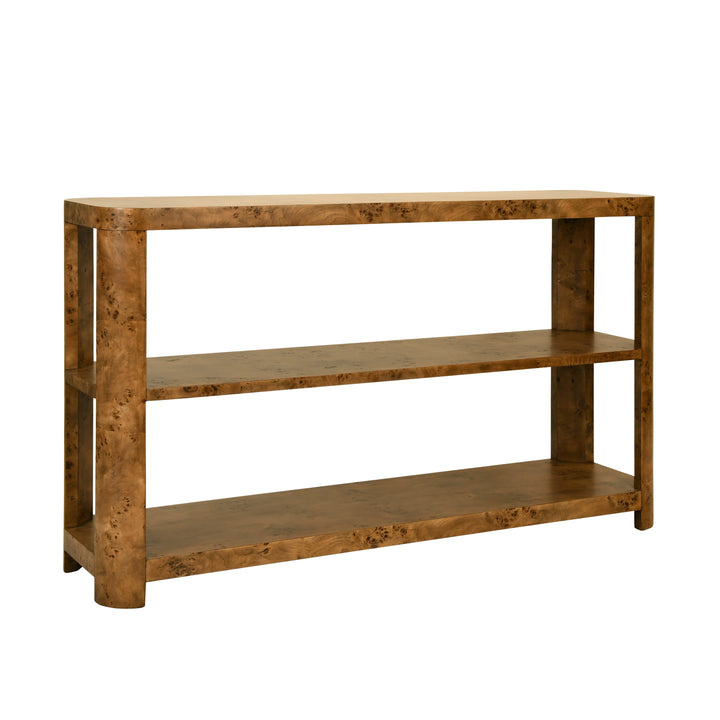 Emery Console Dark Burl Wood