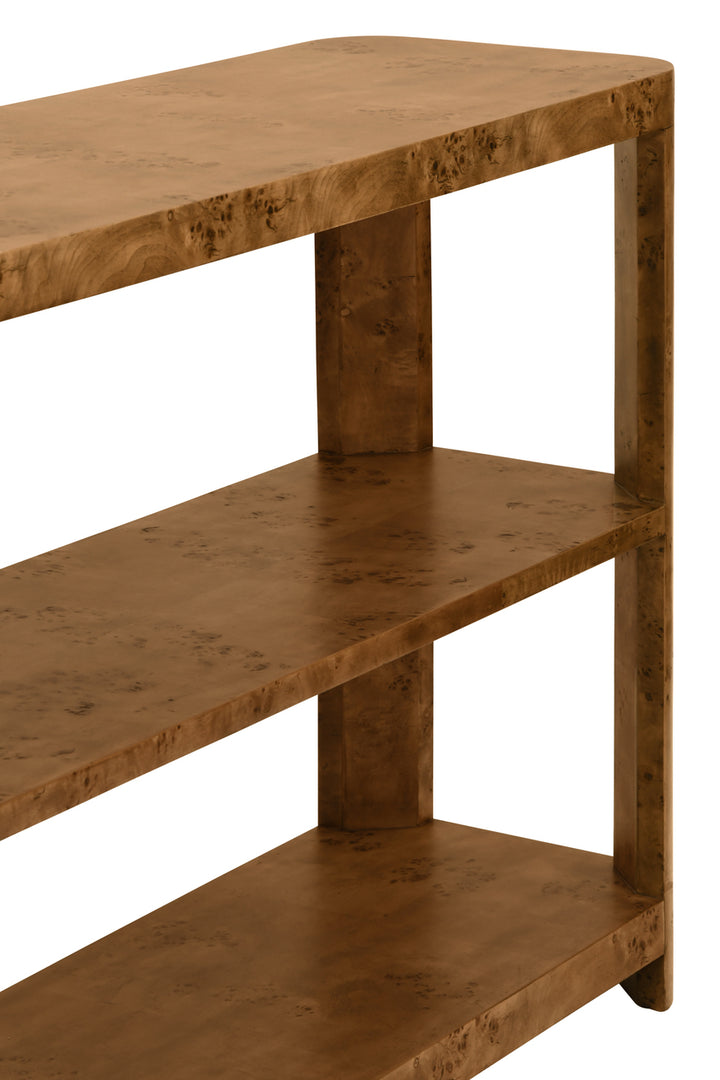 Emery Console Dark Burl Wood