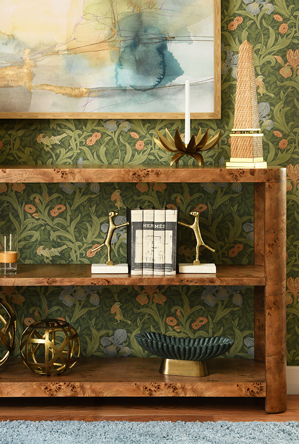 Emery Console Dark Burl Wood