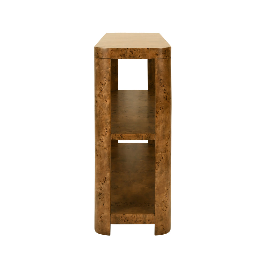 Emery Console Dark Burl Wood