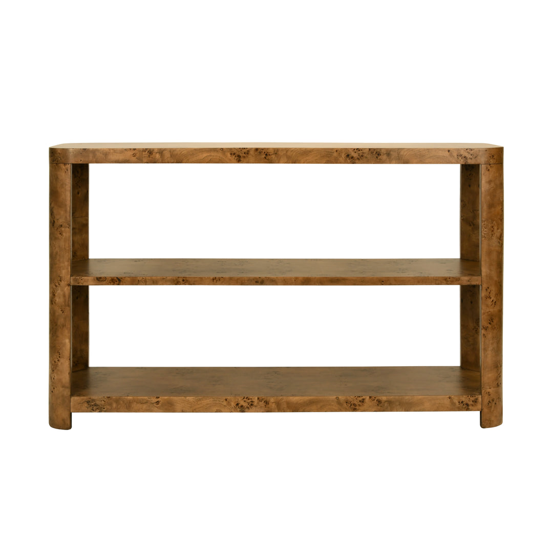 Emery Console Dark Burl Wood