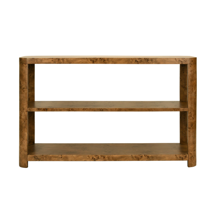 Emery Console Dark Burl Wood