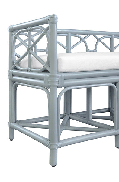 Ferguson Bench - Light Blue Rattan