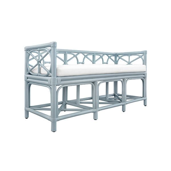 Ferguson Bench - Light Blue Rattan