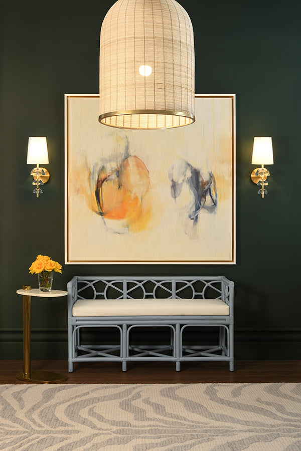 Ferguson Bench - Light Blue Rattan