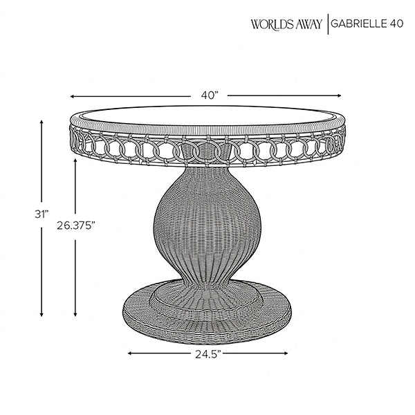 Gabrielle 40" Rattan Dining Table