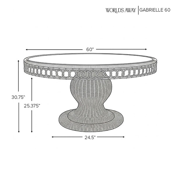 Gabrielle 60" Rattan Dining Table