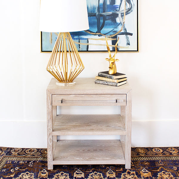 Garbo Side Table - Cerused Oak