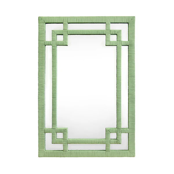 Geneva Mirror - Sage Green Rattan