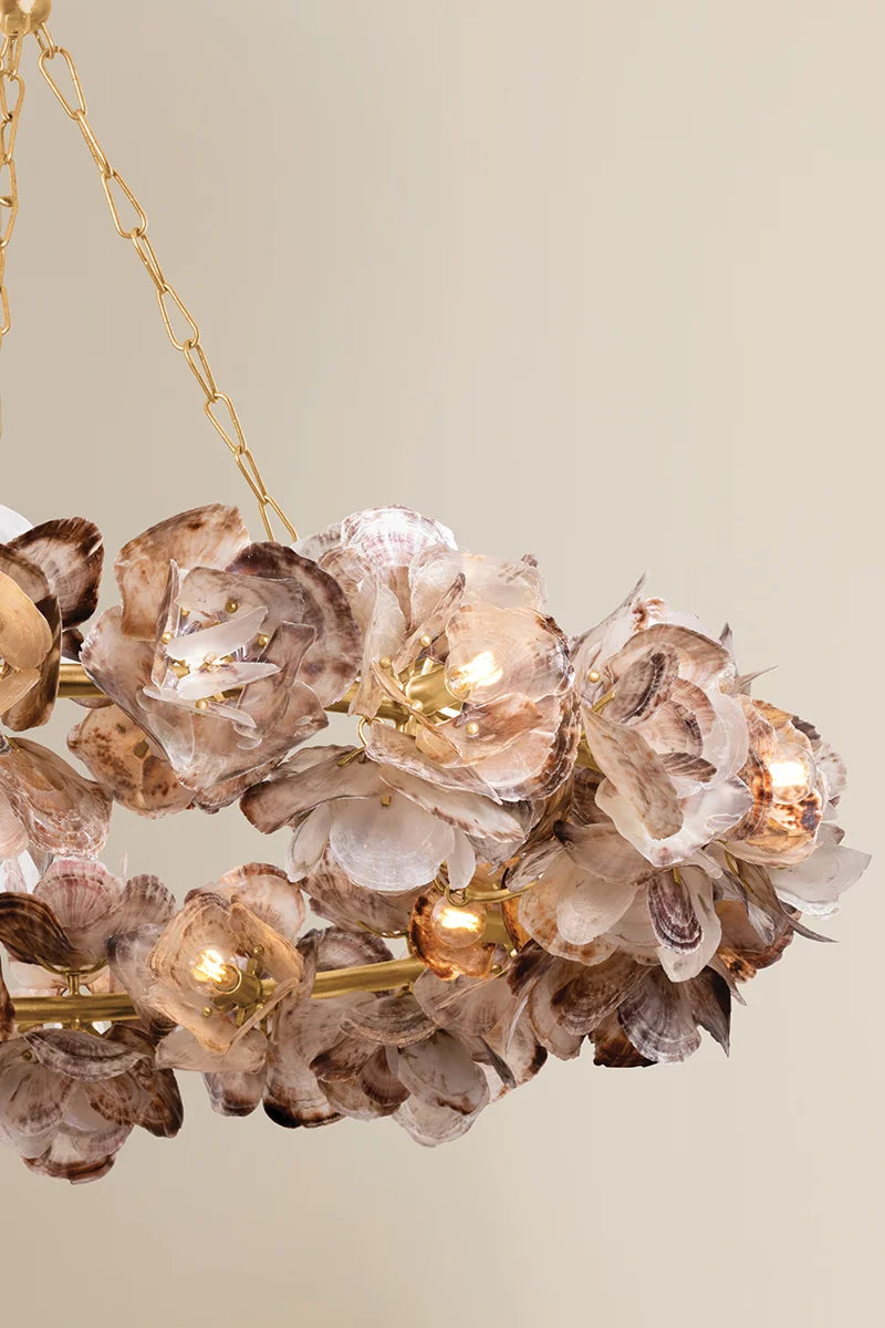 Galle Oyster Shell Chandelier - 54.25"