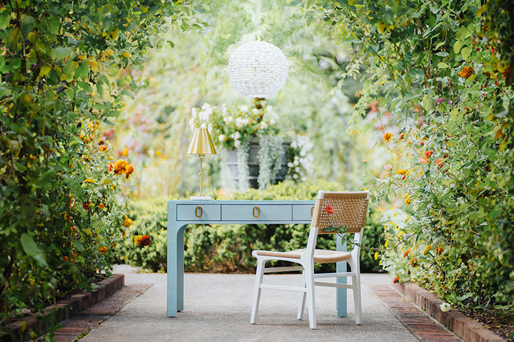Gladys Desk - Light Blue Linen