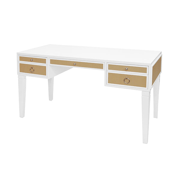 Heidi Desk - White with Polished Nickel Hardware