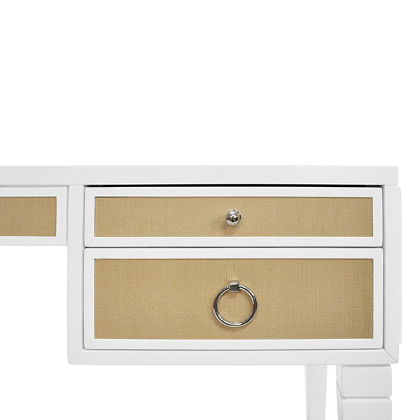 Heidi Desk - White with Polished Nickel Hardware