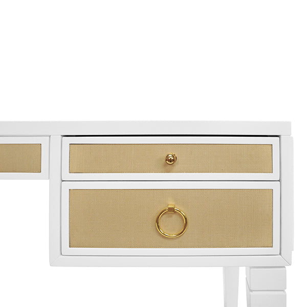 Heidi Desk - White with Brass Hardware