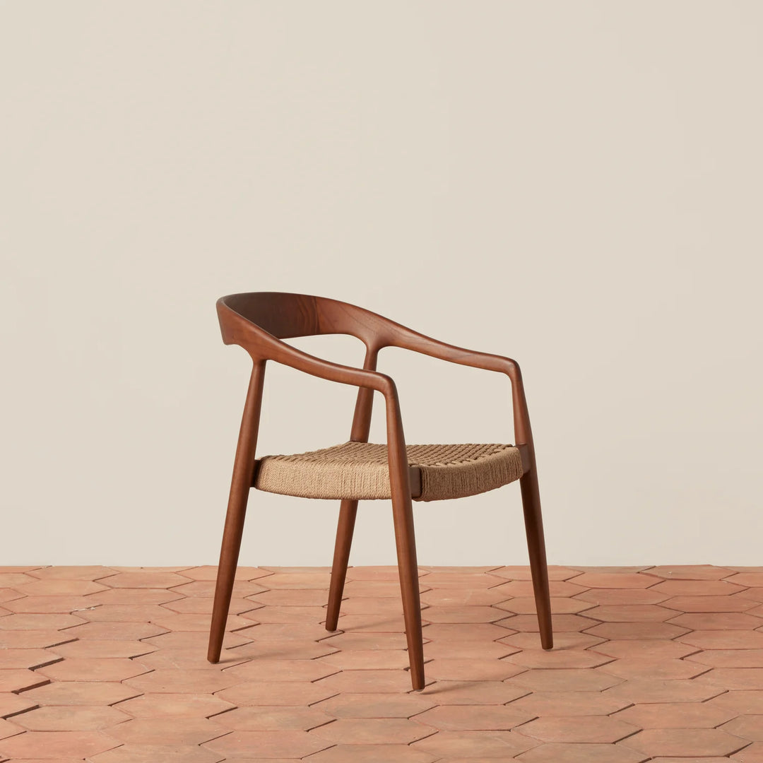 Woven Arm Chair - Walnut