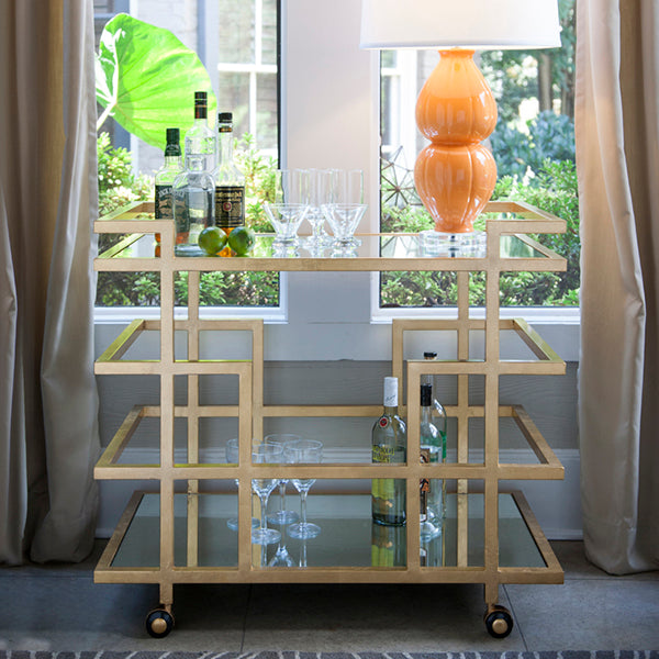 Ireland Bar Cart - Gold