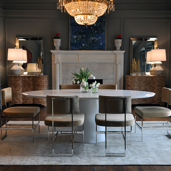 Jefferson Dining Table - Glossy White Lacquer