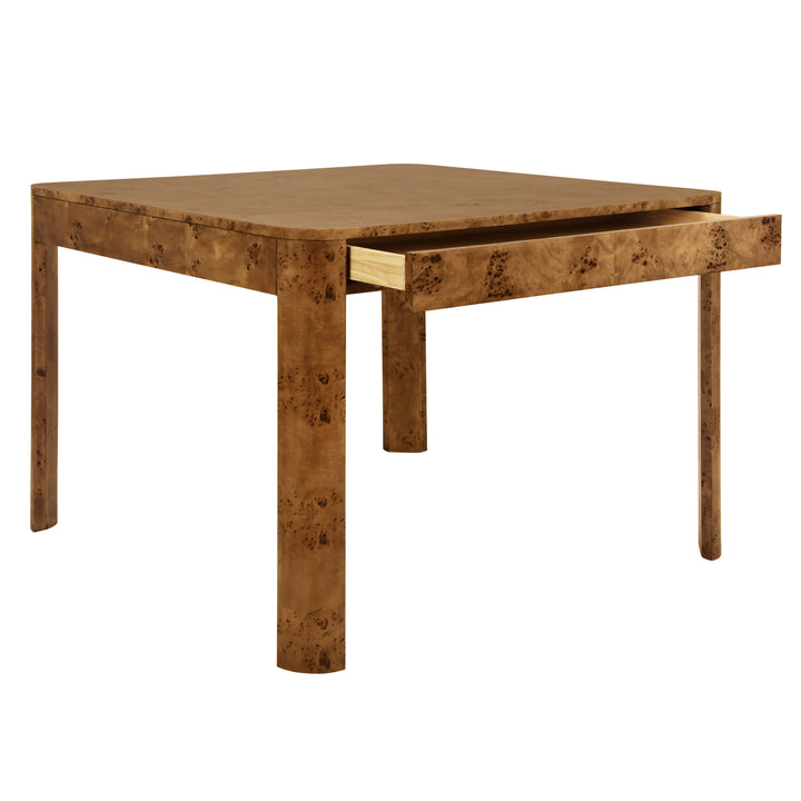 Jett Game Table Dark Burl Wood