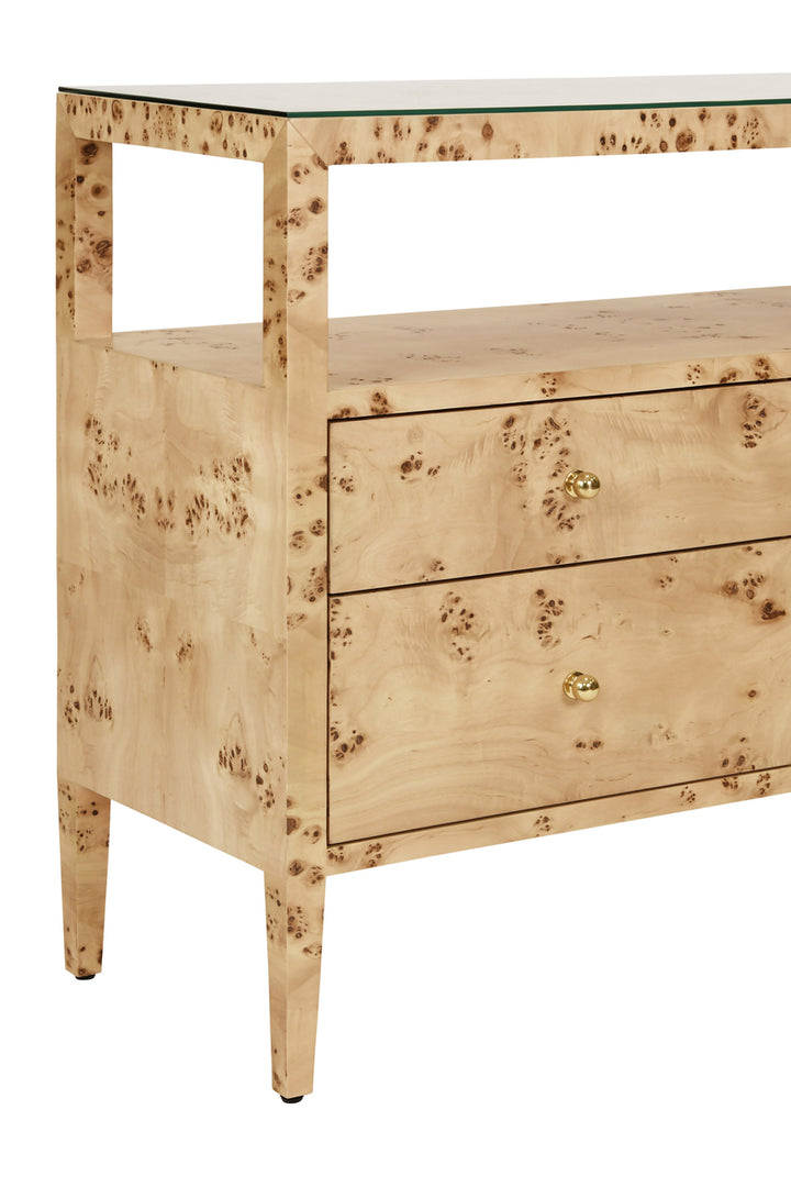 Jordan Console Burl Wood