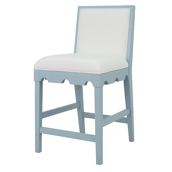 Lanister Counter Stool  Matte Light Blue Lacquer