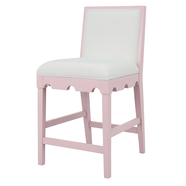 Lanister Counter Stool  Matte Pink Lacquer