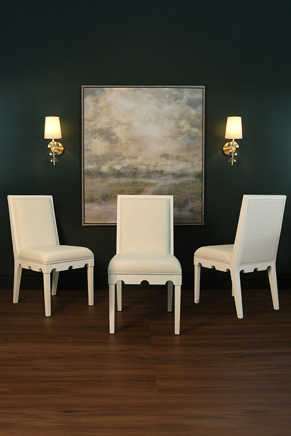 Lanister Dining Chair Matte White Lacquer