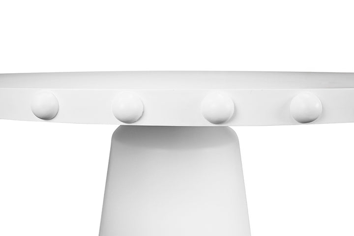 Lucian Round Dining Table White Lacquer
