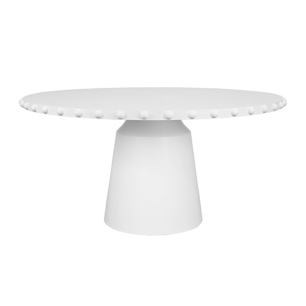 Lucian Round Dining Table White Lacquer