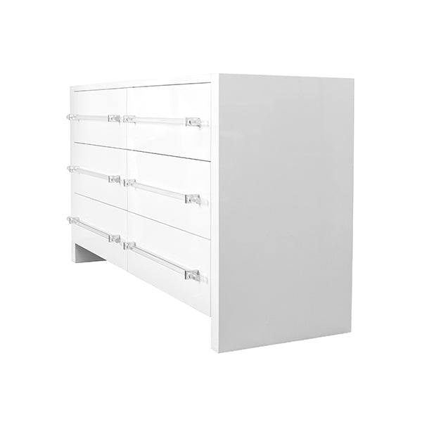 Luke Chest - White Lacquer/Nickel Hardware