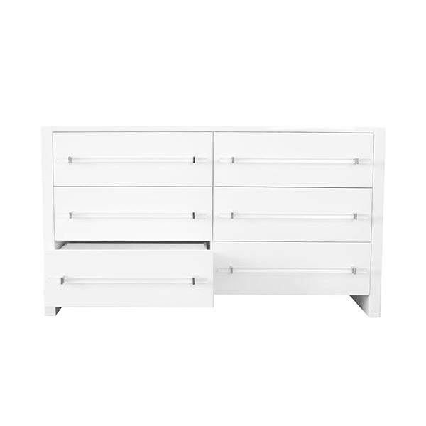 Luke Chest - White Lacquer/Nickel Hardware