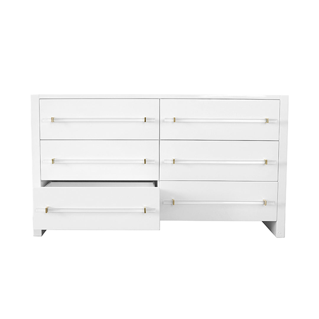 Luke Chest - White Lacquer/Brass Hardware