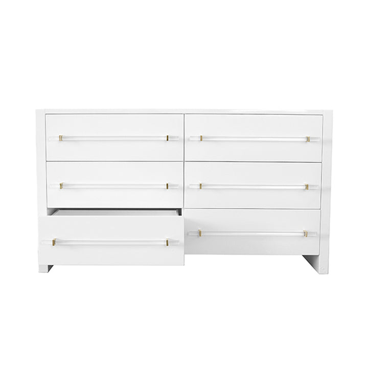 Luke Chest - White Lacquer/Brass Hardware