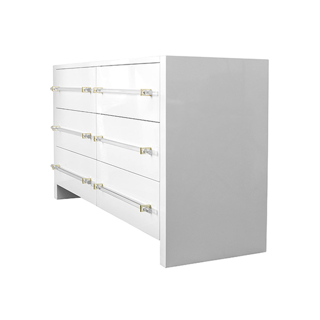 Luke Chest - White Lacquer/Brass Hardware