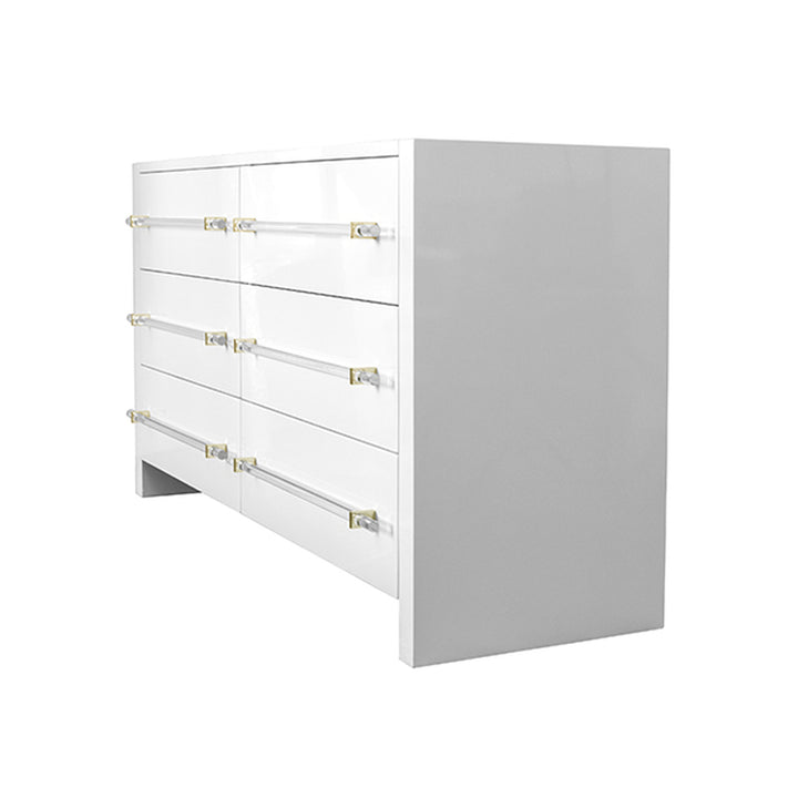 Luke Chest - White Lacquer/Brass Hardware
