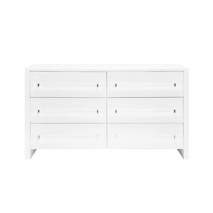 Luke Chest - White Lacquer/Brass Hardware
