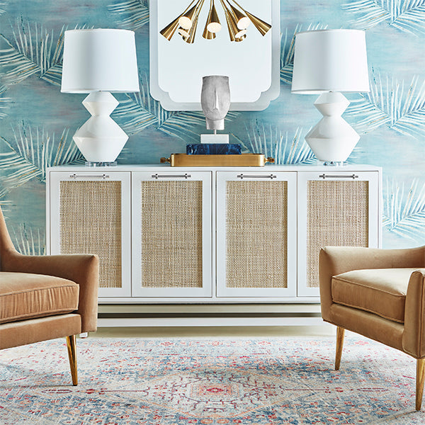 Macon Cabinet - White Lacquer with Nickel Hardware
