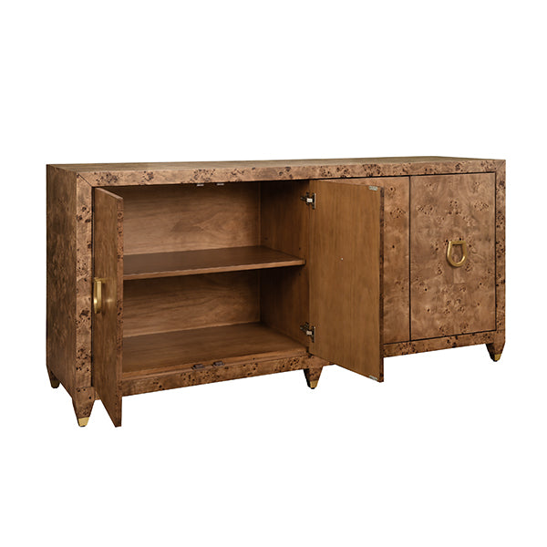 Mulligan Cabinet Dark Burl Wood