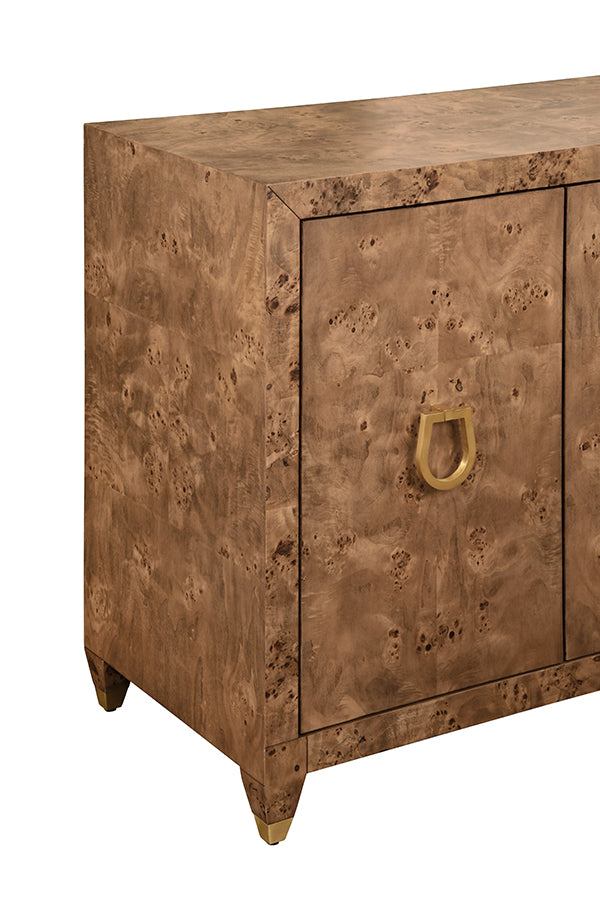 Mulligan Cabinet Dark Burl Wood