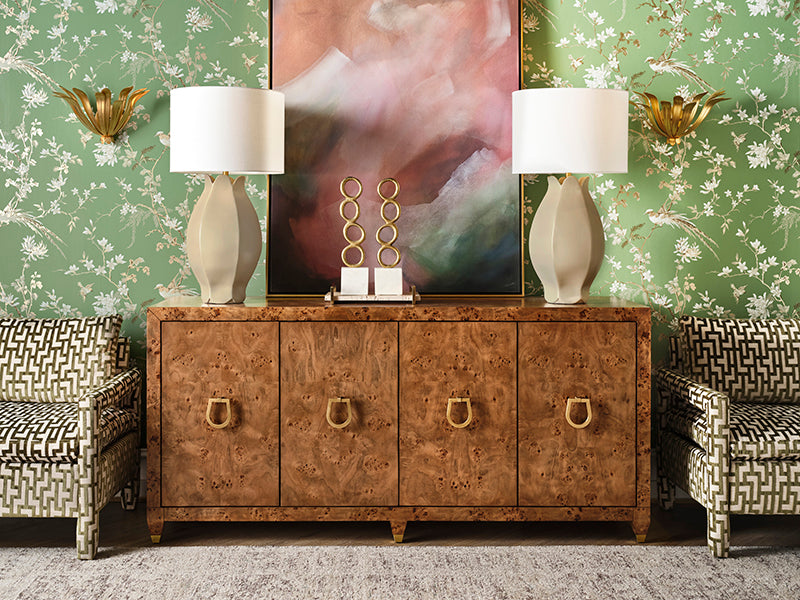 Mulligan Cabinet Dark Burl Wood