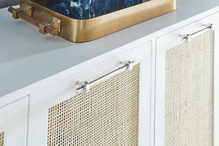 Macon Cabinet - White Lacquer with Nickel Hardware