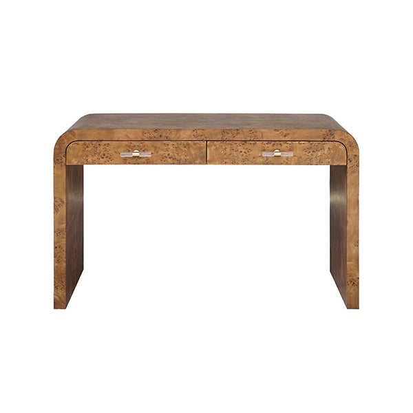 Petra Desk - Dark Burl Wood