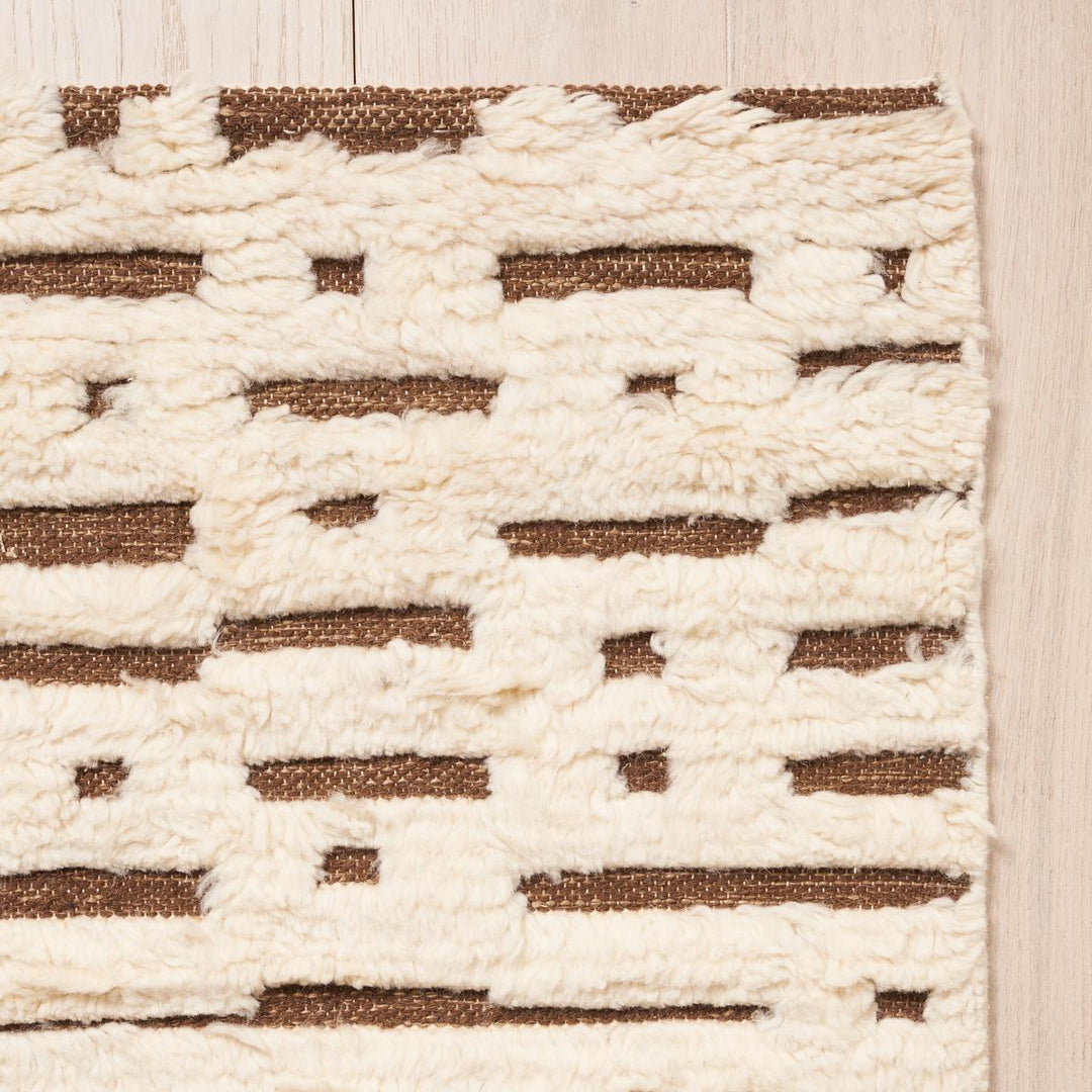 Abstract Ikat Rug - Ivory &amp; Brown