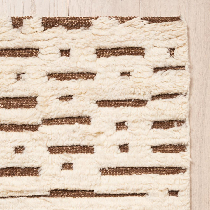 Abstract Ikat Rug - Ivory &amp; Brown