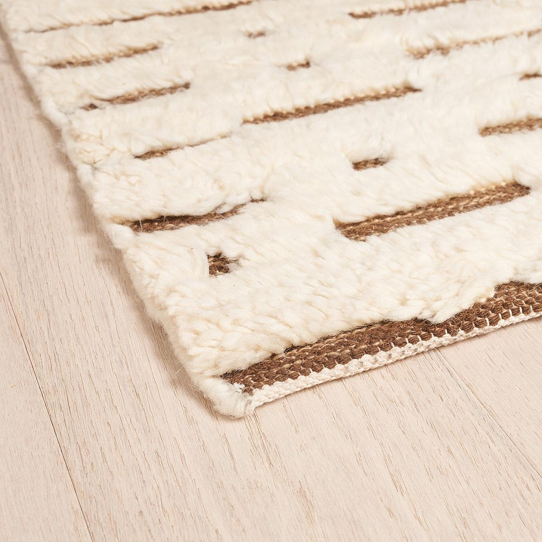Abstract Ikat Rug - Ivory &amp; Brown